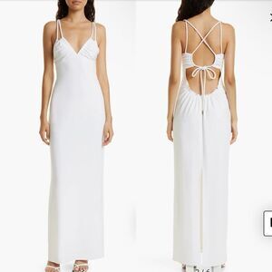 Tanya Taylor White Dasha Strappy Knit Maxi Dress Size L NWT $585